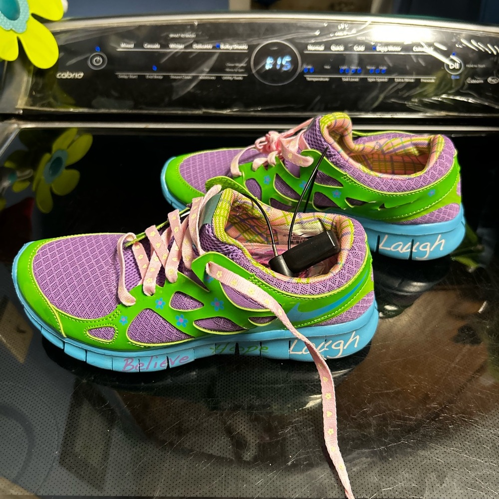 Nike Purple and Green Athletic Shoes